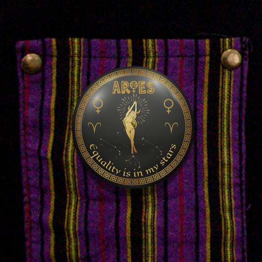 Aries Star Sign Feminist Pin, Astrology Lapel Pin, Cute Enamel Feminist Pin, Gifts for Feminists and Astrology Lovers